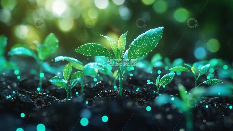 高清大图下载【趣麦麦图】绿芽破土而出