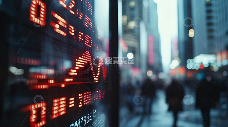 高清大图下载【趣麦麦图】纽约街头股票行情显示屏