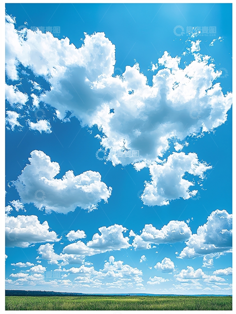 高清大图下载【趣麦麦图】蓝天白云绿草地1