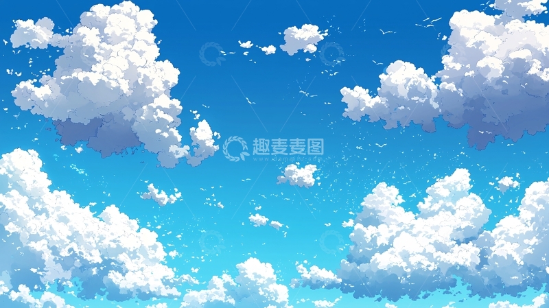 高清大图下载【趣麦麦图】蓝天白云晴空万里