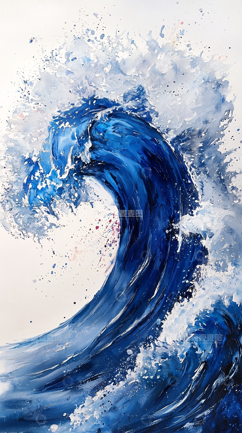 高清大图下载【趣麦麦图】气势磅礴的蓝色海浪