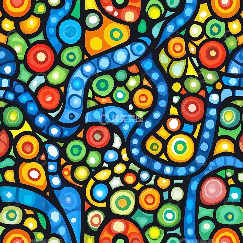 高清大图下载【趣麦麦图】抽象彩色圆点图案