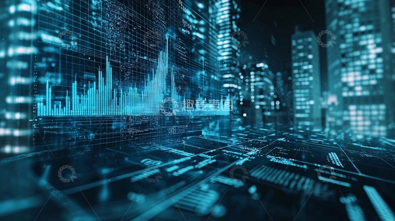 高清大图下载【趣麦麦图】夜景城市数据图表