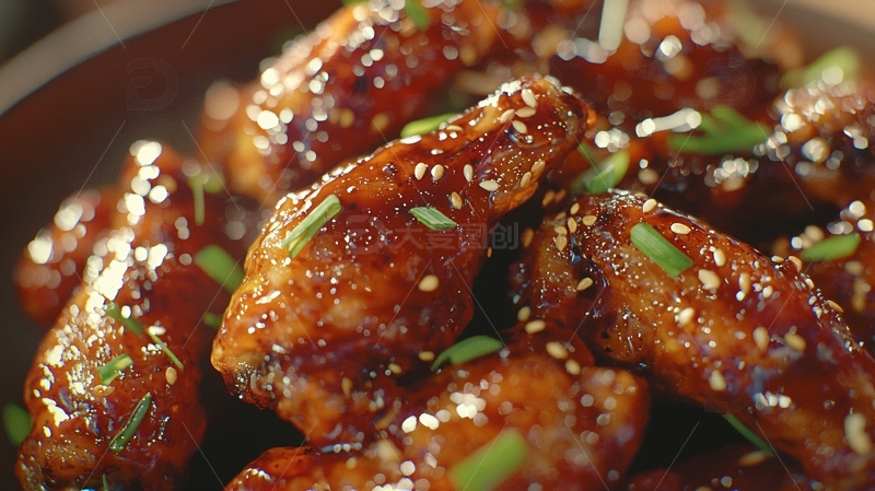 高清大图下载【趣麦麦图】香甜可口的酱香鸡翅