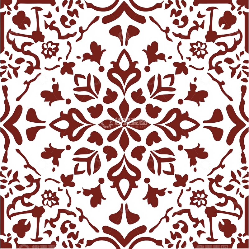 高清大图下载【趣麦麦图】对称花纹图案