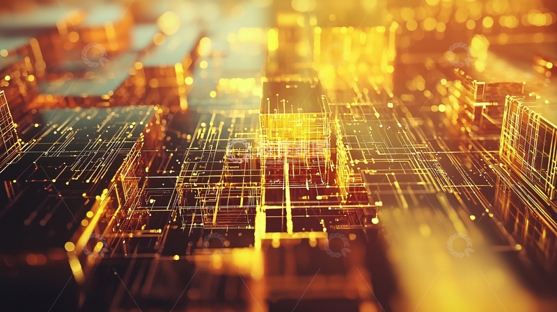 高清大图下载【趣麦麦图】金色电路板