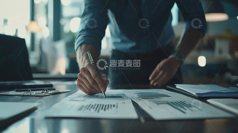 高清大图下载【趣麦麦图】商务人士办公桌前工作