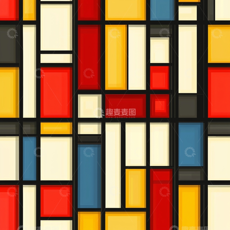 高清大图下载【趣麦麦图】抽象几何色块拼接