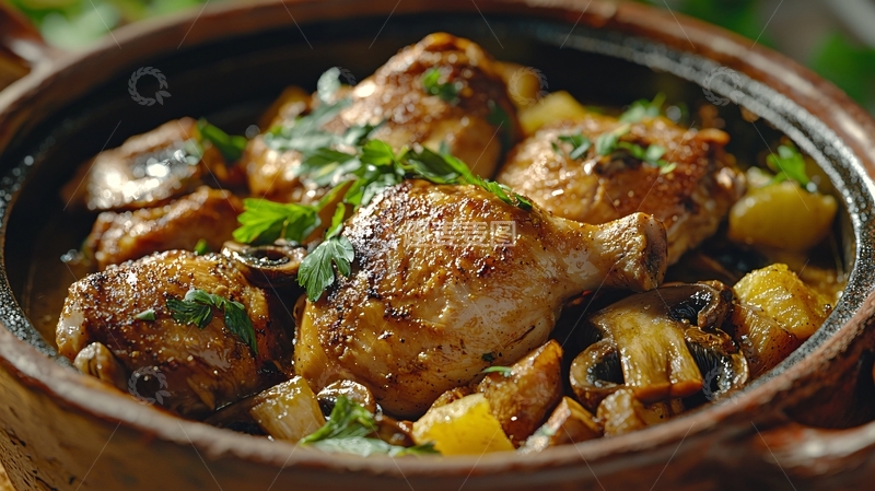 高清大图下载【趣麦麦图】香喷喷的鸡肉土豆蘑菇炖菜