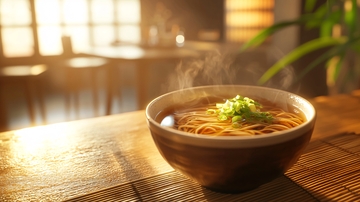 热气腾腾的日式拉面