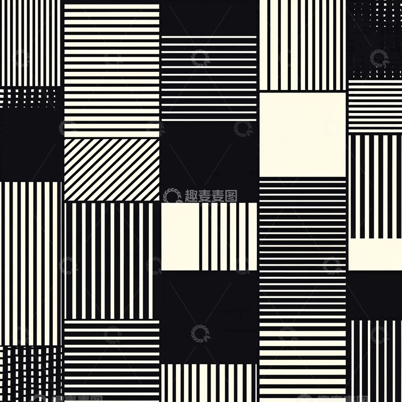 高清大图下载【趣麦麦图】黑白条纹矩形拼接