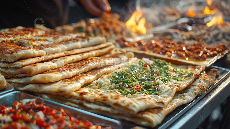 高清大图下载【趣麦麦图】夜市小吃摊美食
