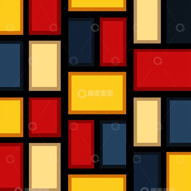 高清大图下载【趣麦麦图】抽象色块几何拼贴背景