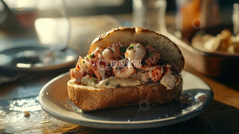 高清大图下载【趣麦麦图】美味龙虾沙拉三明治
