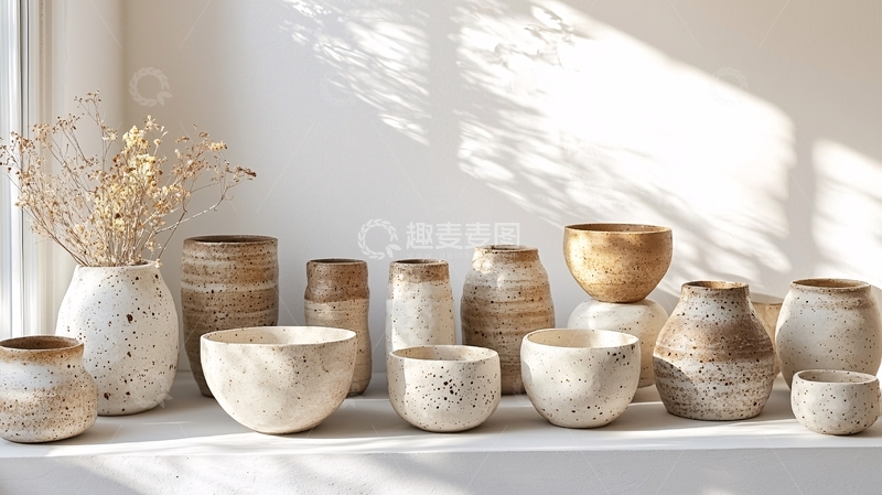 高清大图下载【趣麦麦图】手工陶瓷器皿静物