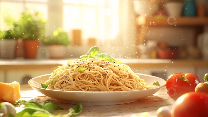高清大图下载【趣麦麦图】阳光厨房意面