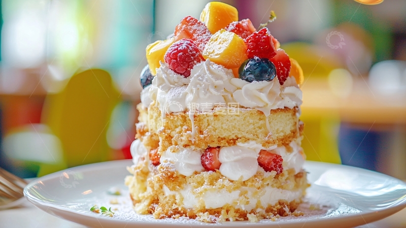 高清大图下载【趣麦麦图】水果奶油蛋糕