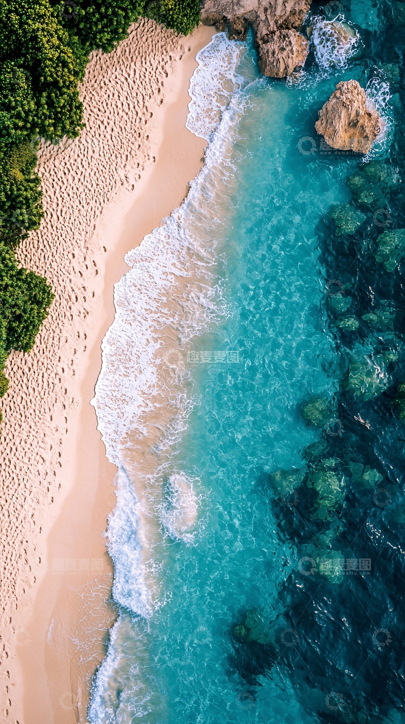高清大图下载【趣麦麦图】热带海滩的鸟瞰图
