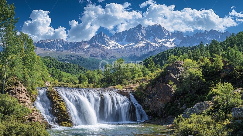 高清大图下载【趣麦麦图】壮丽山川瀑布森林
