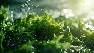 清新翠绿的海藻特写