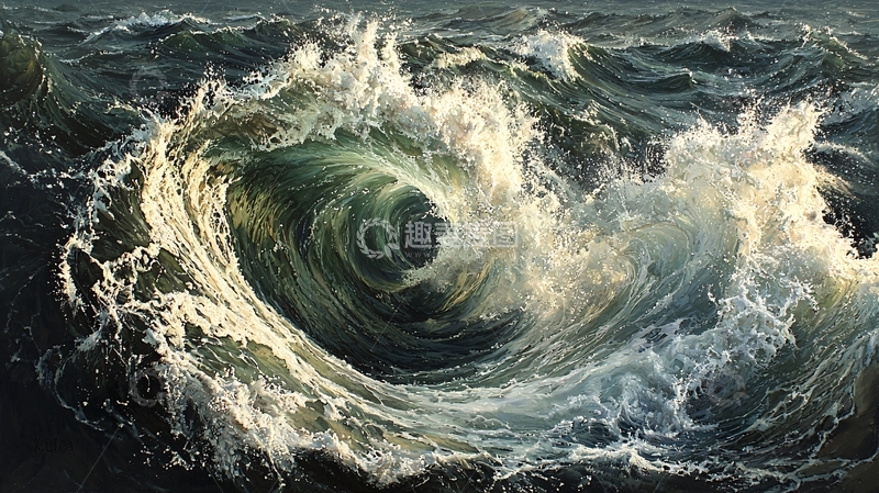 高清大图下载【趣麦麦图】旋涡状的海浪