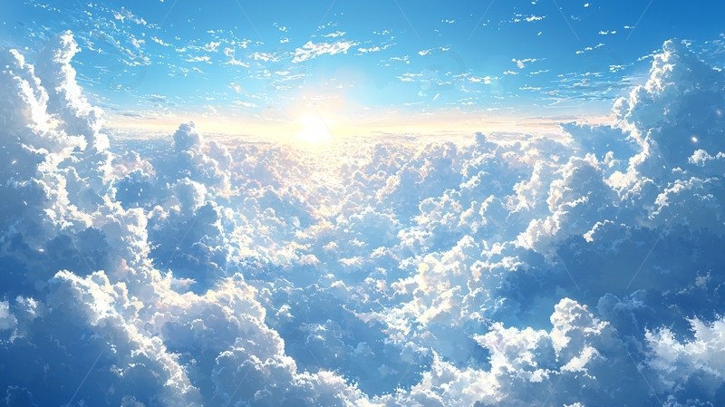 晴空万里白云朵朵