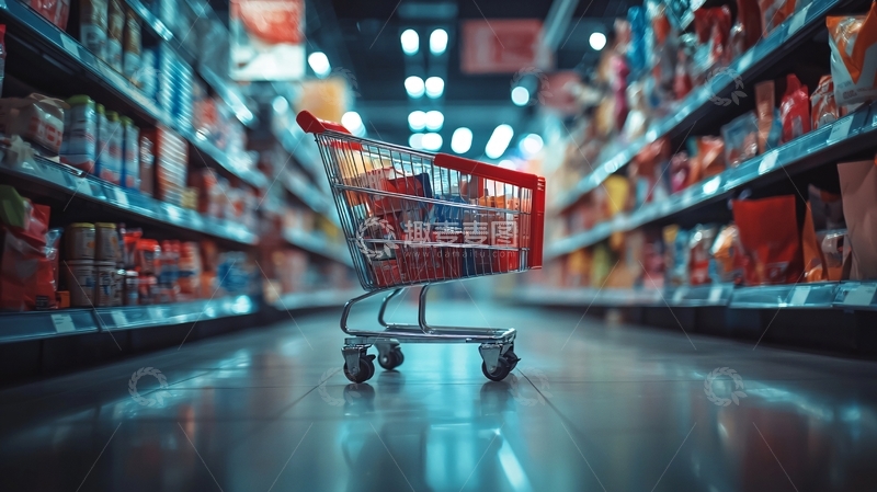 高清大图下载【趣麦麦图】超市购物小推车