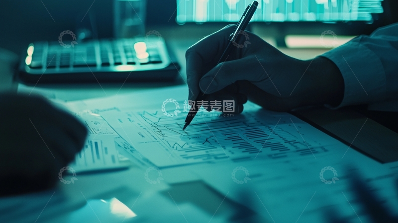 高清大图下载【趣麦麦图】夜晚办公桌写字