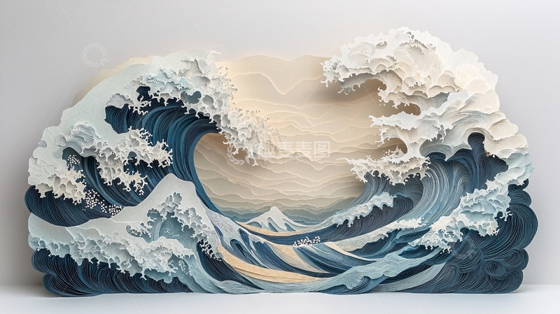 高清大图下载【趣麦麦图】海浪的艺术雕塑