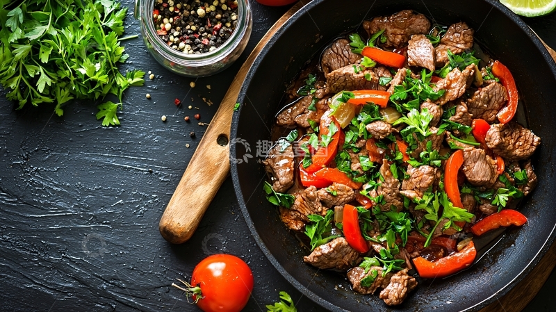 高清大图下载【趣麦麦图】香喷喷的牛肉炒蔬菜