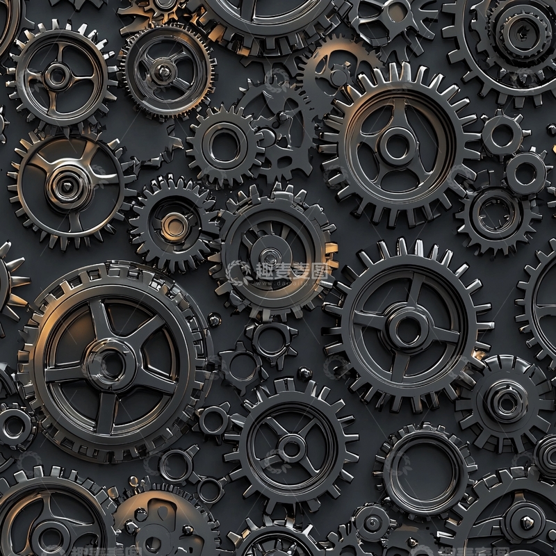 高清大图下载【趣麦麦图】复杂金属齿轮机械结构