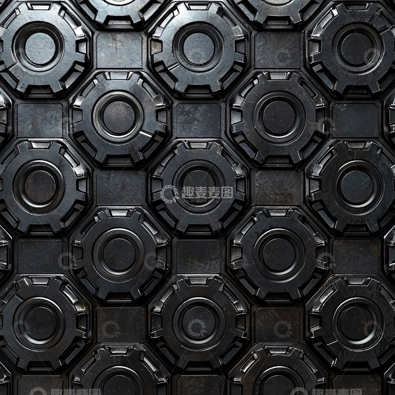 高清大图下载【趣麦麦图】金属质感八角形图案背景