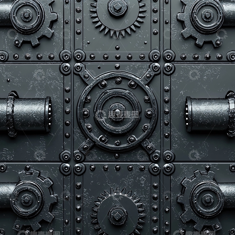 高清大图下载【趣麦麦图】机械齿轮金属结构特写