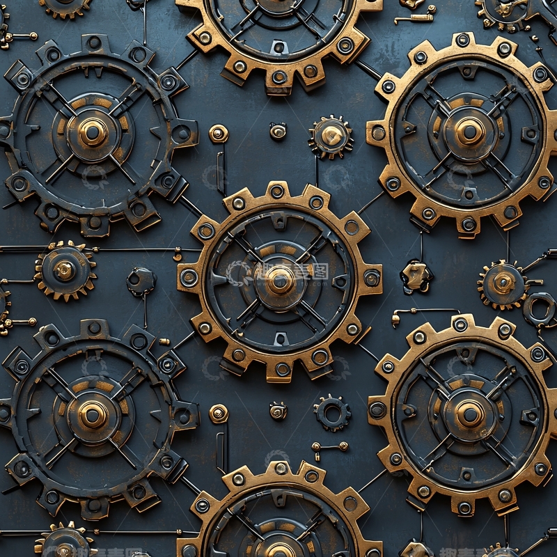 高清大图下载【趣麦麦图】蒸汽朋克风格齿轮