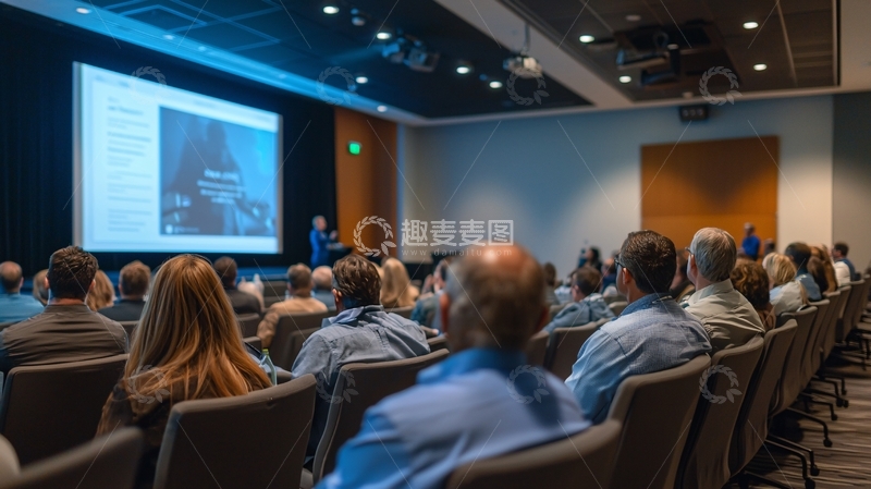 高清大图下载【趣麦麦图】大型会议室演讲场景