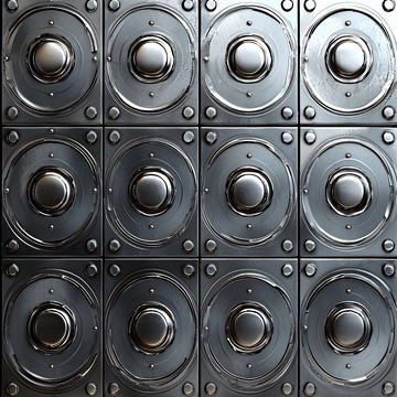 金属圆形按钮矩阵