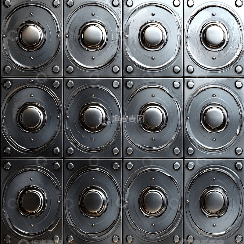 高清大图下载【趣麦麦图】金属圆形按钮矩阵