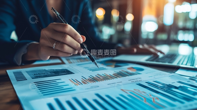 高清大图下载【趣麦麦图】商务女性分析数据