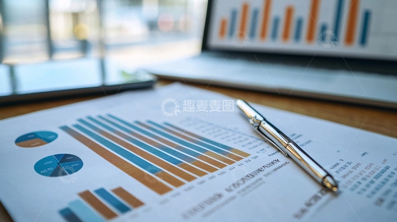 高清大图下载【趣麦麦图】办公桌上的报表与笔