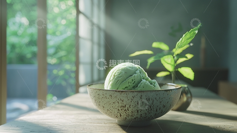 高清大图下载【趣麦麦图】抹茶冰淇淋