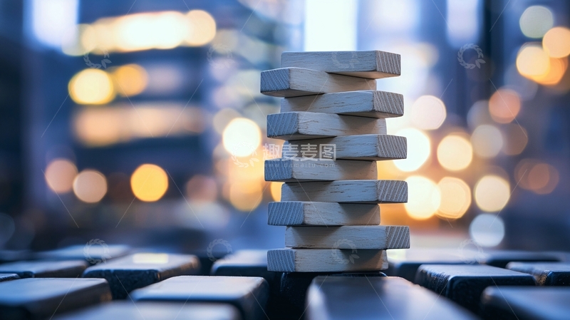 高清大图下载【趣麦麦图】木块堆叠