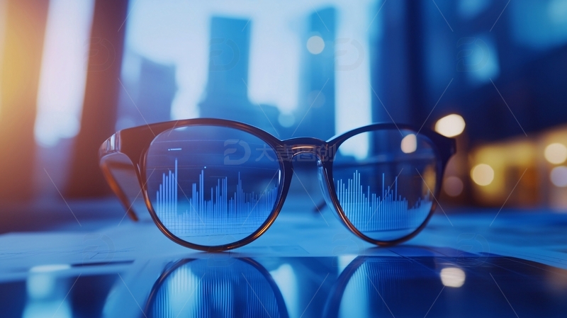 高清大图下载【趣麦麦图】眼镜倒影城市夜景