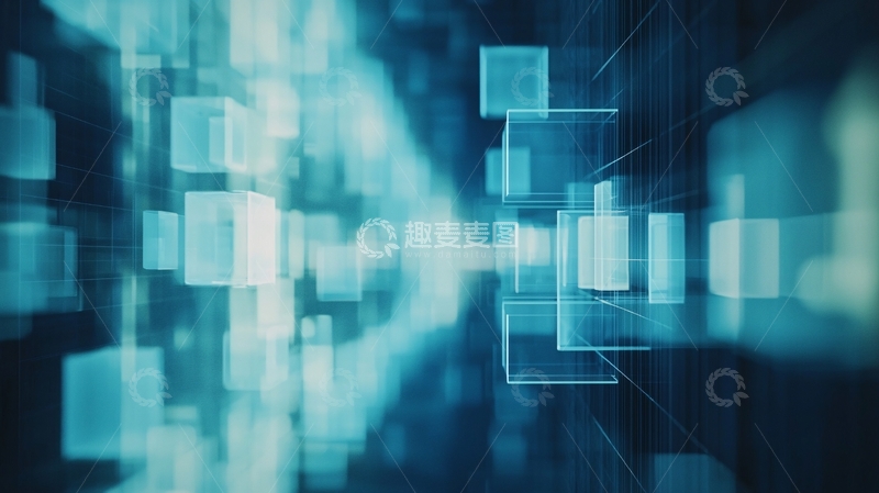 高清大图下载【趣麦麦图】蓝色方块背景