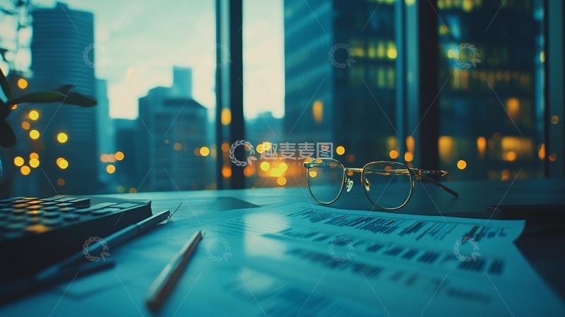 高清大图下载【趣麦麦图】夜景办公室