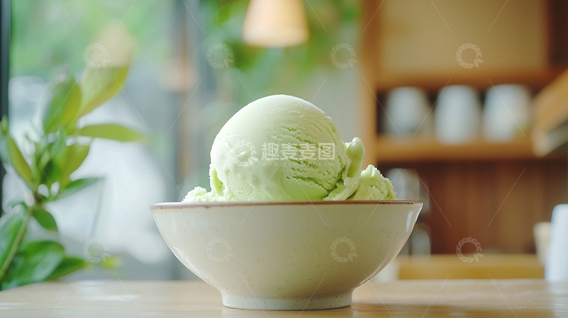 高清大图下载【趣麦麦图】抹茶冰淇淋