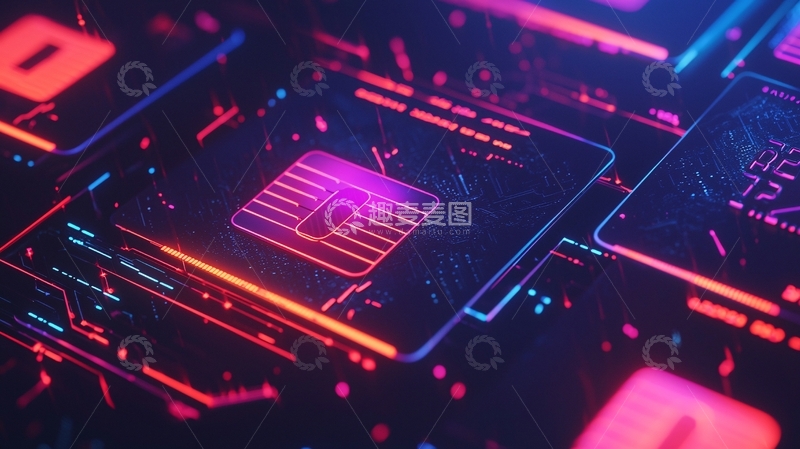 高清大图下载【趣麦麦图】科技感芯片卡