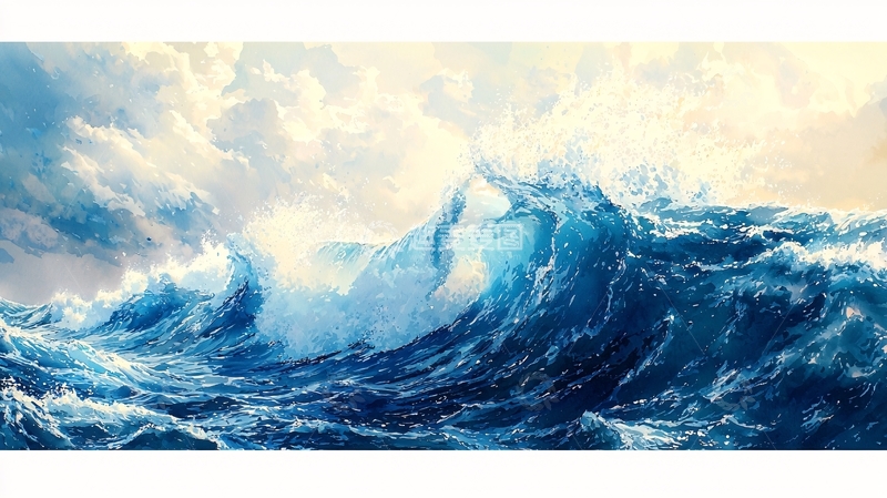 高清大图下载【趣麦麦图】波涛汹涌的海面