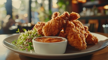 香脆炸鸡配酱汁