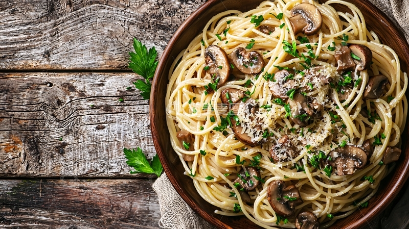高清大图下载【趣麦麦图】美味蘑菇意面