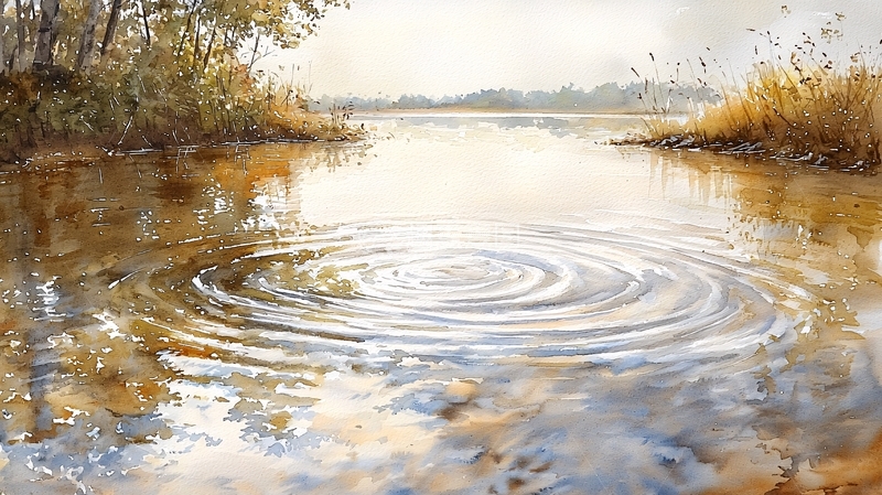 高清大图下载【趣麦麦图】平静湖面水波荡漾